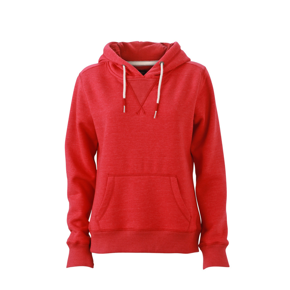 Felpa arancione in cotone con cappuccio e tascone