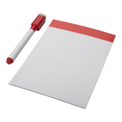 Lavagna magnetica rossa con pennarello e spugna per cancellare