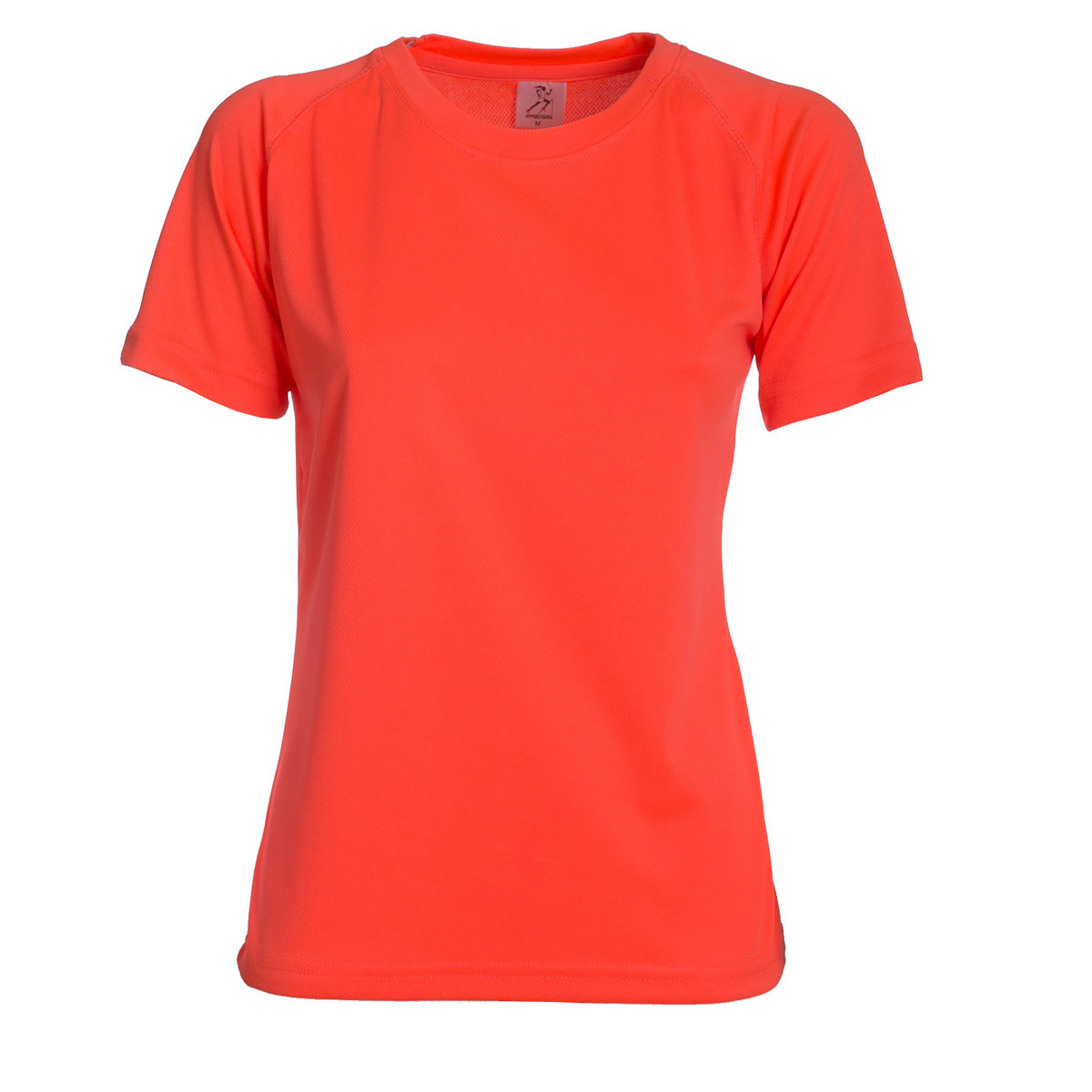 Maglietta sportiva da donna arancio in tessuto traspirante
