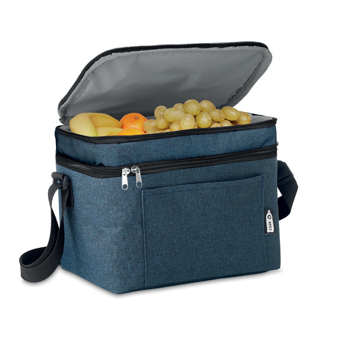 Borsa frigo in rpet blu con due scomparti e fodera