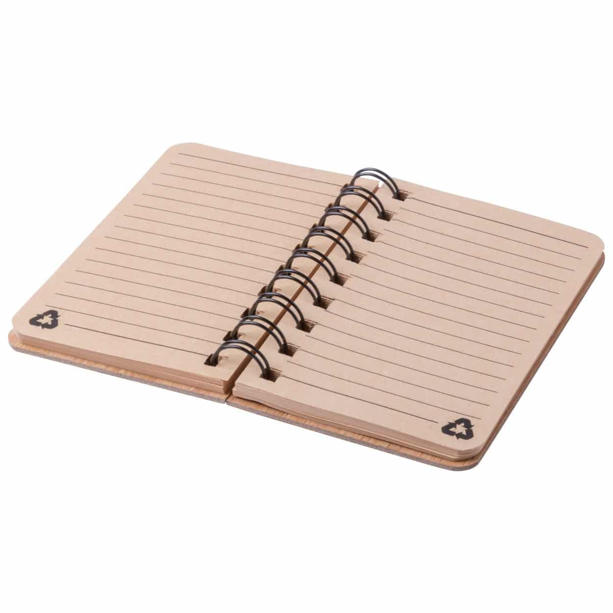 Bloc notes in bamboo con ottanta fogli a righe