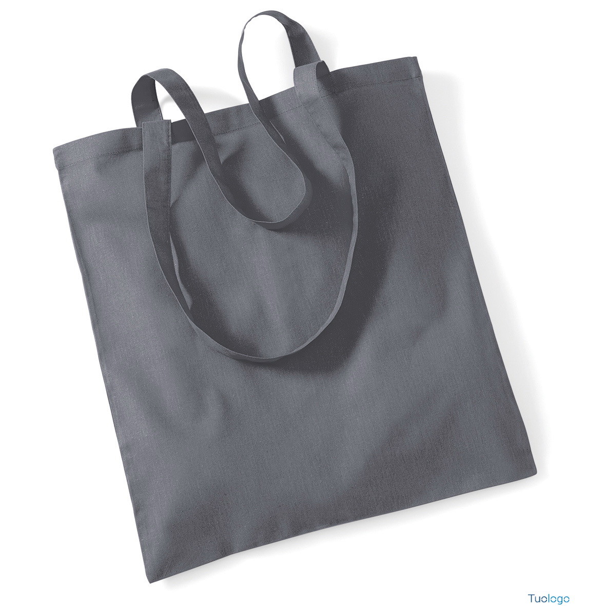 Shopper grigia con manici lunghi