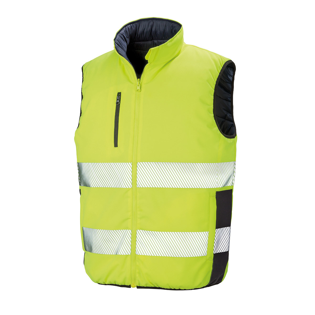 Smanicato verde lime con bande catarinfrangenti 100% poliestere