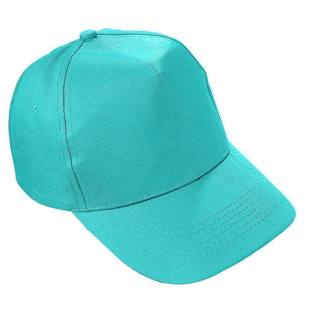 Cappellino in cotone azzurro con chiusura in velcro