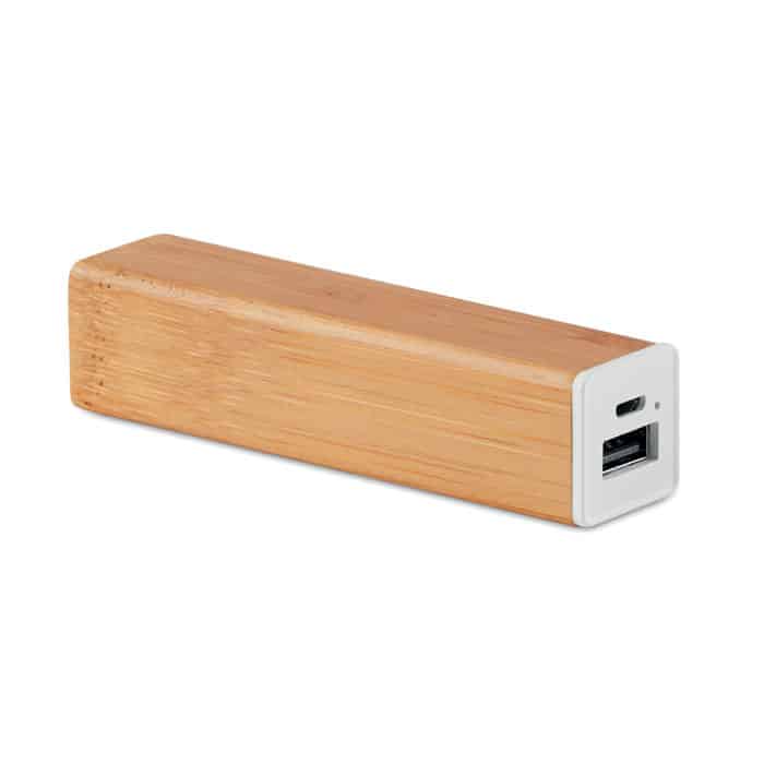 Powerbank in plastica e bamboo