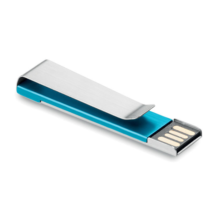 Chiavetta usb nera in alluminio con clip