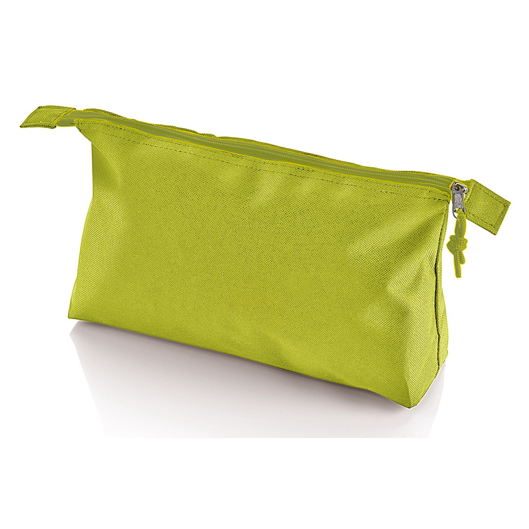 Trousse verde con zip e laccetti