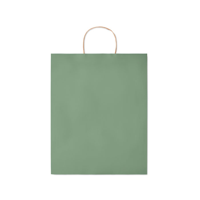 Shopper in carta verde con manici ritorti