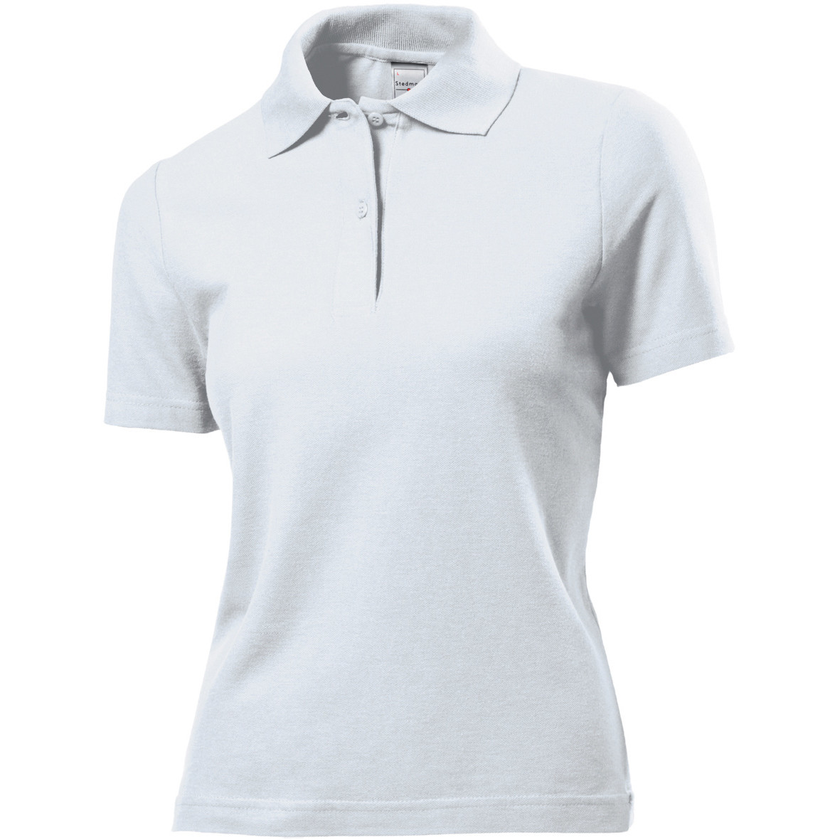 Polo da donna bianca manica corta con due bottoni 100% cotone