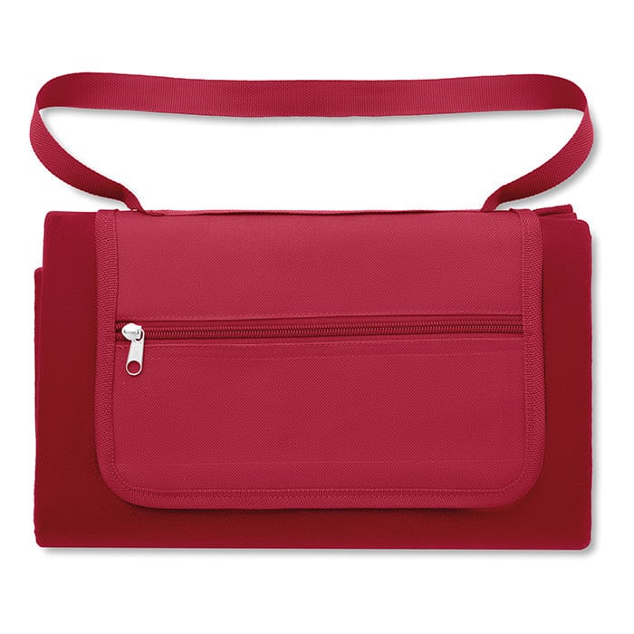 Coperta da picnic rossa con parte superiore felpata e retro in peva