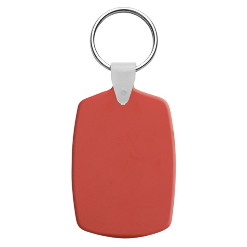 Portachiavi in plastica rossa con anello in metallo
