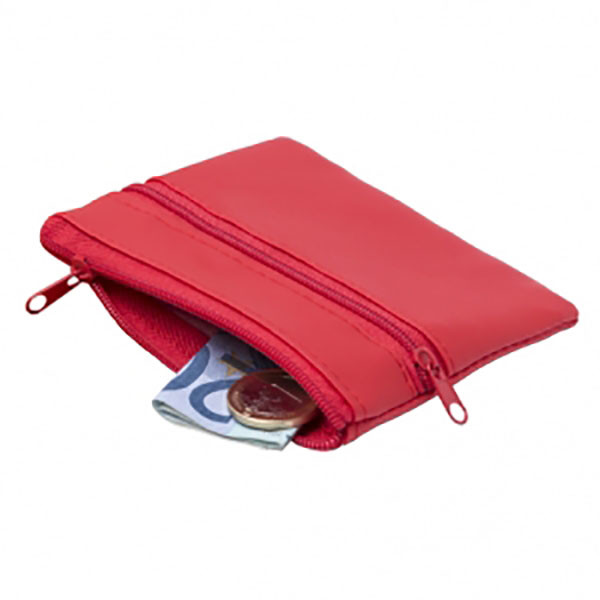 Portamonete rosso con chiusura zip