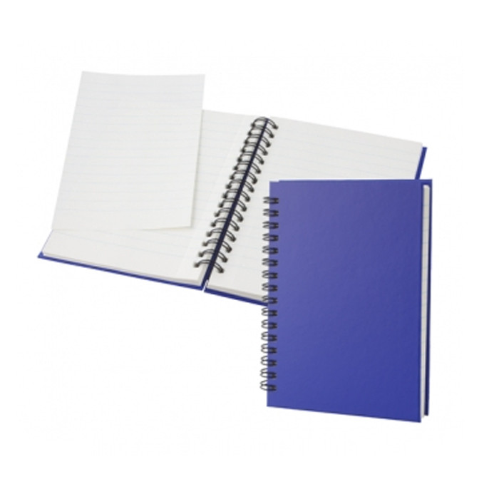 Blocnotes blu con copertina in cartone e spirale