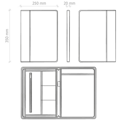 Tabella misura portablocco aperto e chiuso