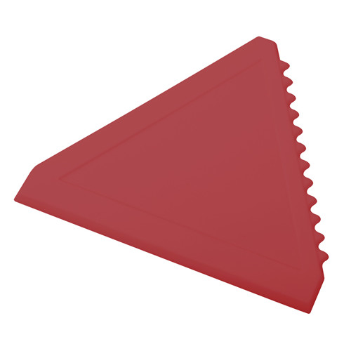 Raschiaghiaccio triangolare in plastica rossa
