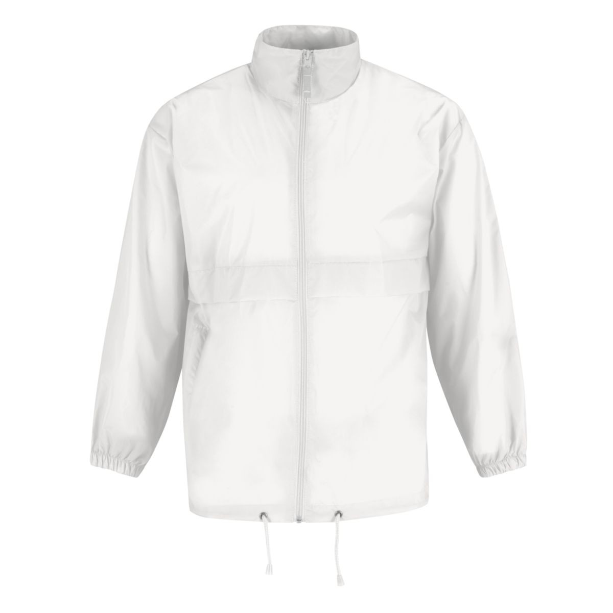 Impermeabile con cerniera bianco