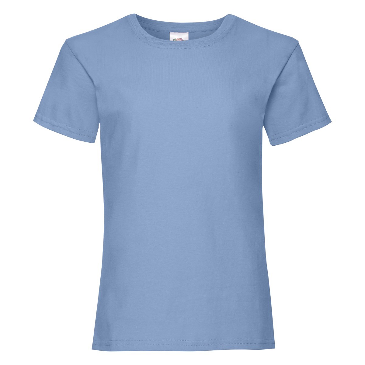 Tshirt bambina in cotone manica corta e girocollo di colore azzurro