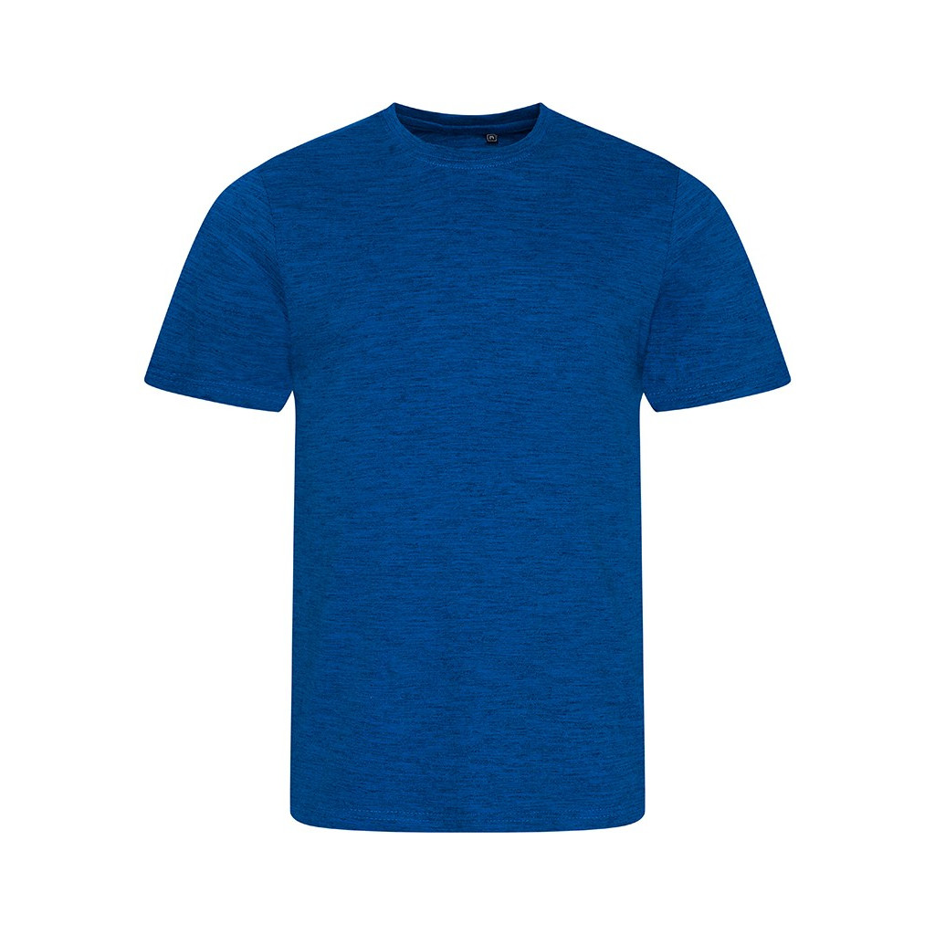 Tshirt blu in cotone con effetto melange