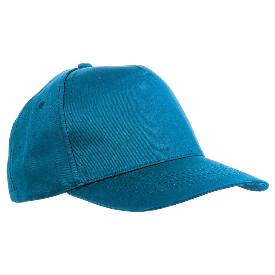 Cappellino in cotone azzurro con chiusura in velcro