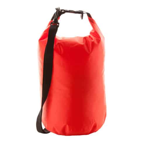 Borsa impermeabile in pvc rosso con tracolla regolabile