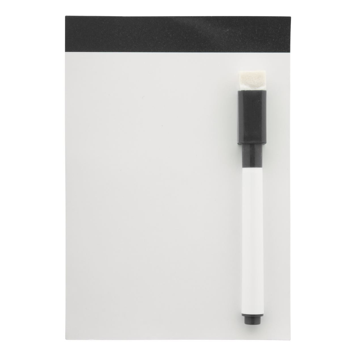 Lavagna magnetica nera con pennarello e spugna per cancellare