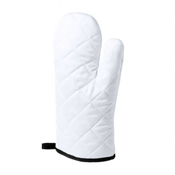 Guanto da forno bianco e nero in poliestere
