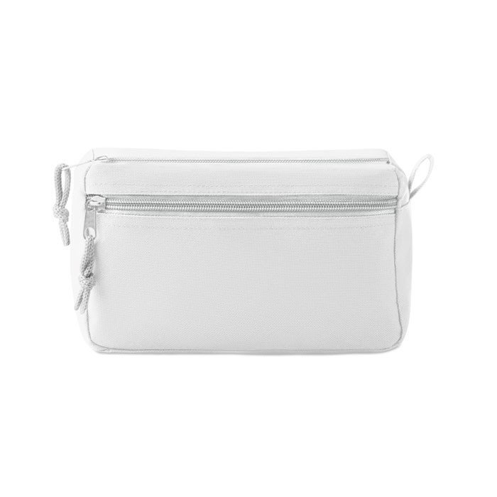 Trousse bianca in poliestere con doppia zip