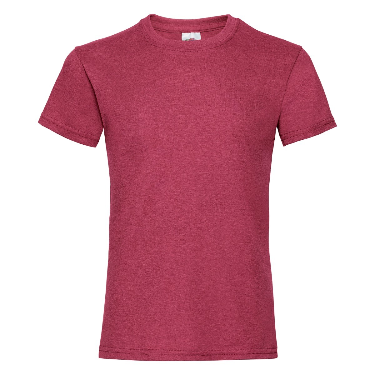 Tshirt bambina in cotone manica corta e girocollo di colore bordeaux