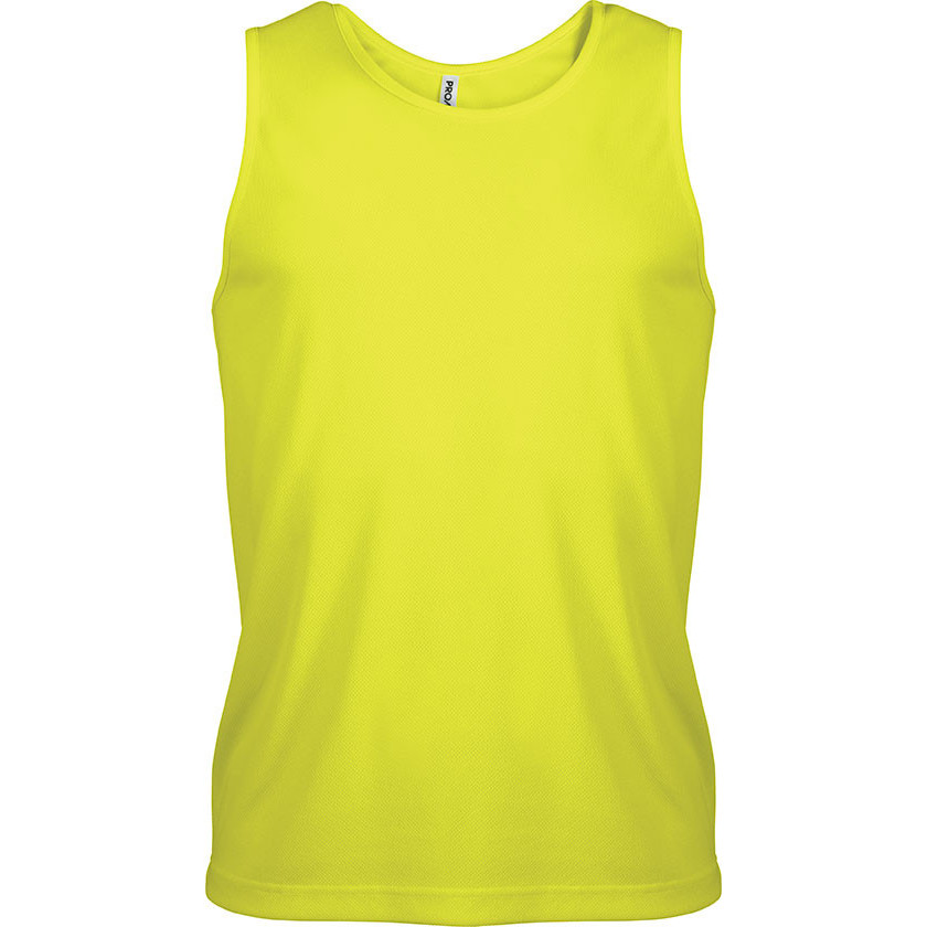 Canotta sportiva gialla 100% poliestere