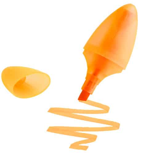 Evidenziatore in plastica arancione