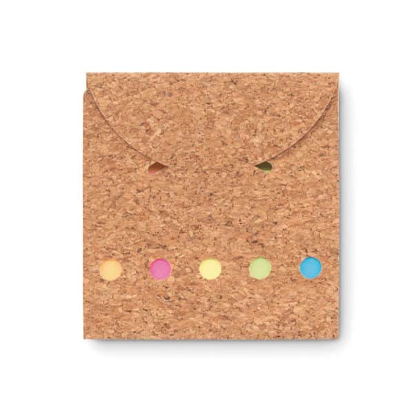 Set notes con copertina in sughero con trecento adesivi in cinque colori diversi
