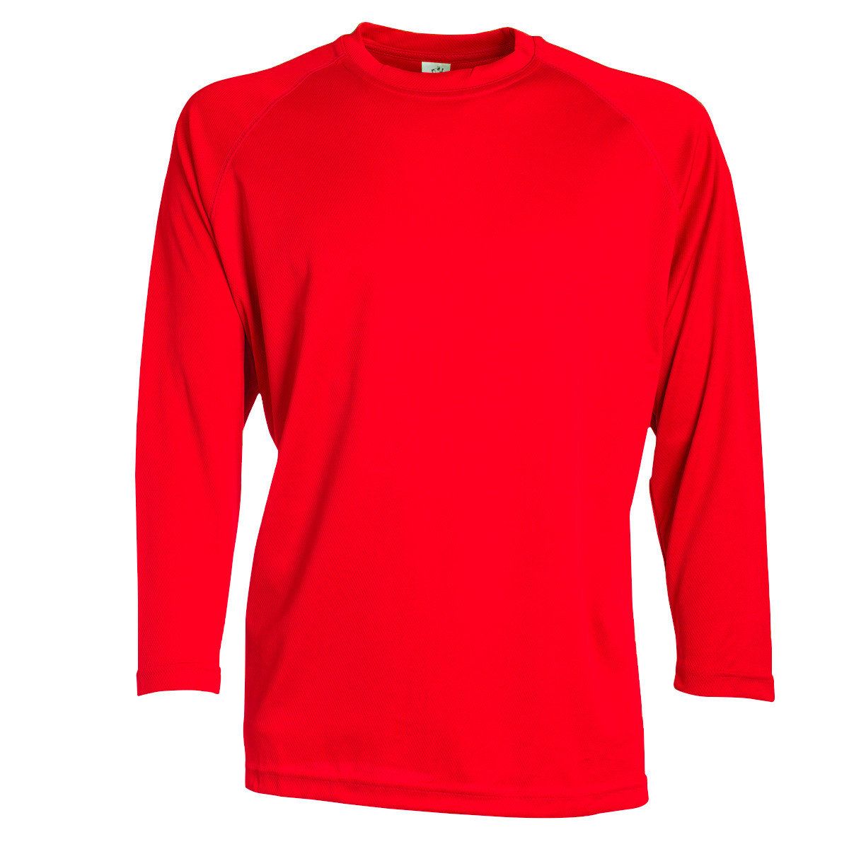 Tshirt in poliestere traspirante manica lunga di colore rosso