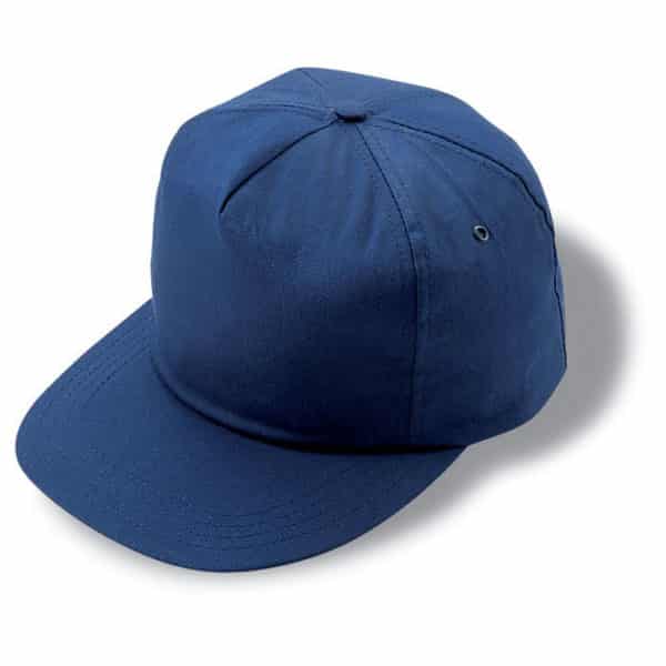 Cappellino blu in cotone con chiusura in plastica
