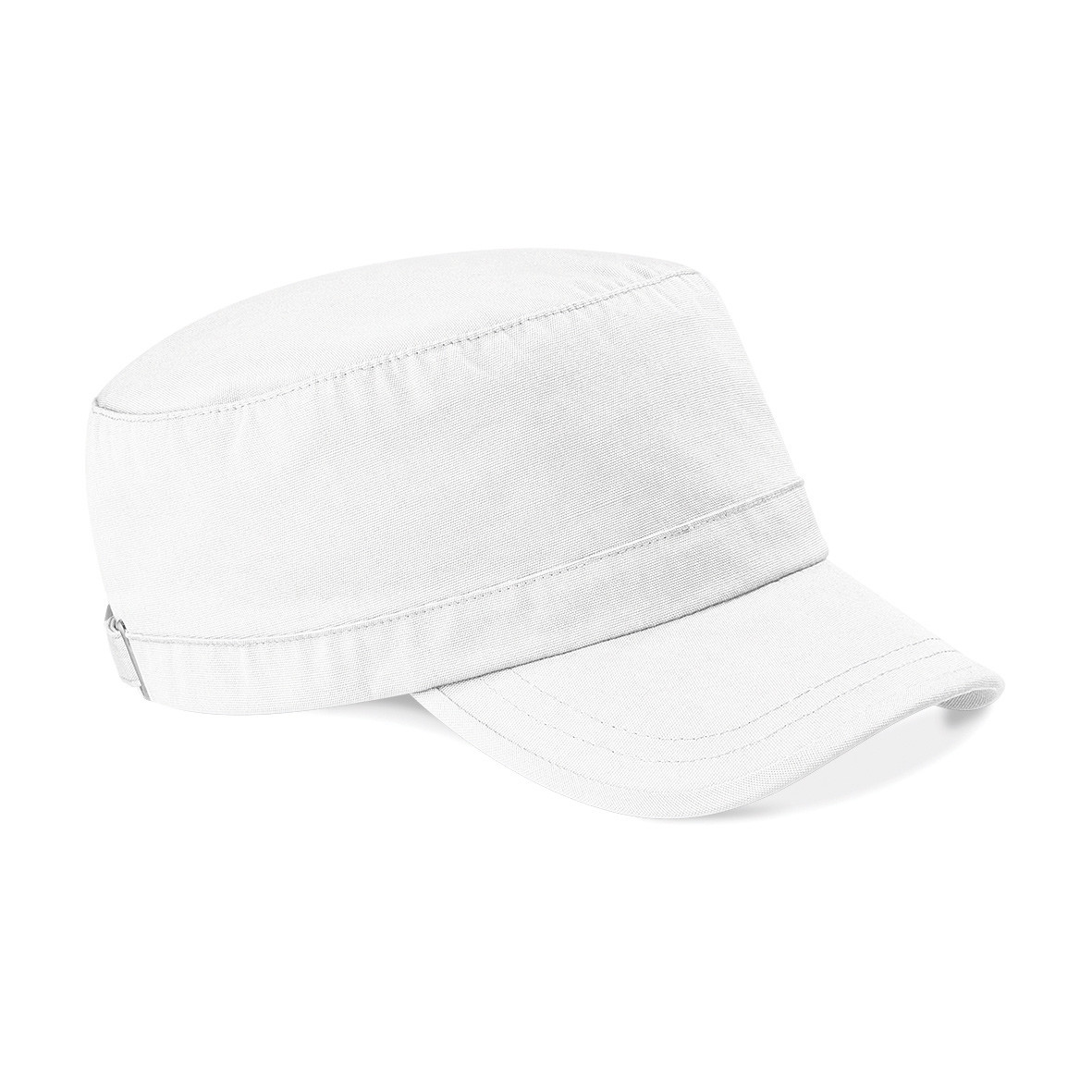 Cappellino con chiusura con fibbia e visiera di colore bianco
