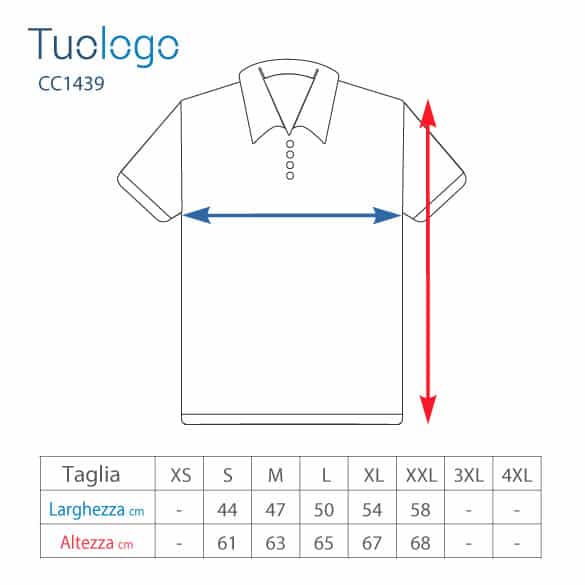 Tabella taglia altezza larghezza