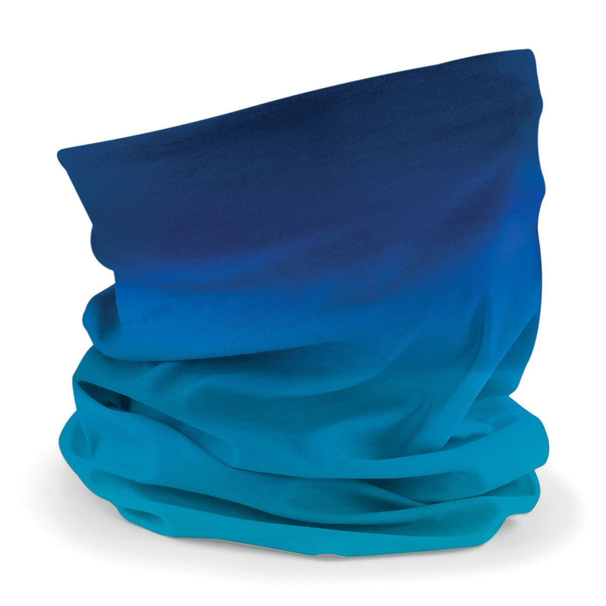 Fascia multiuso in colore sfumato blu su sfondo bianco