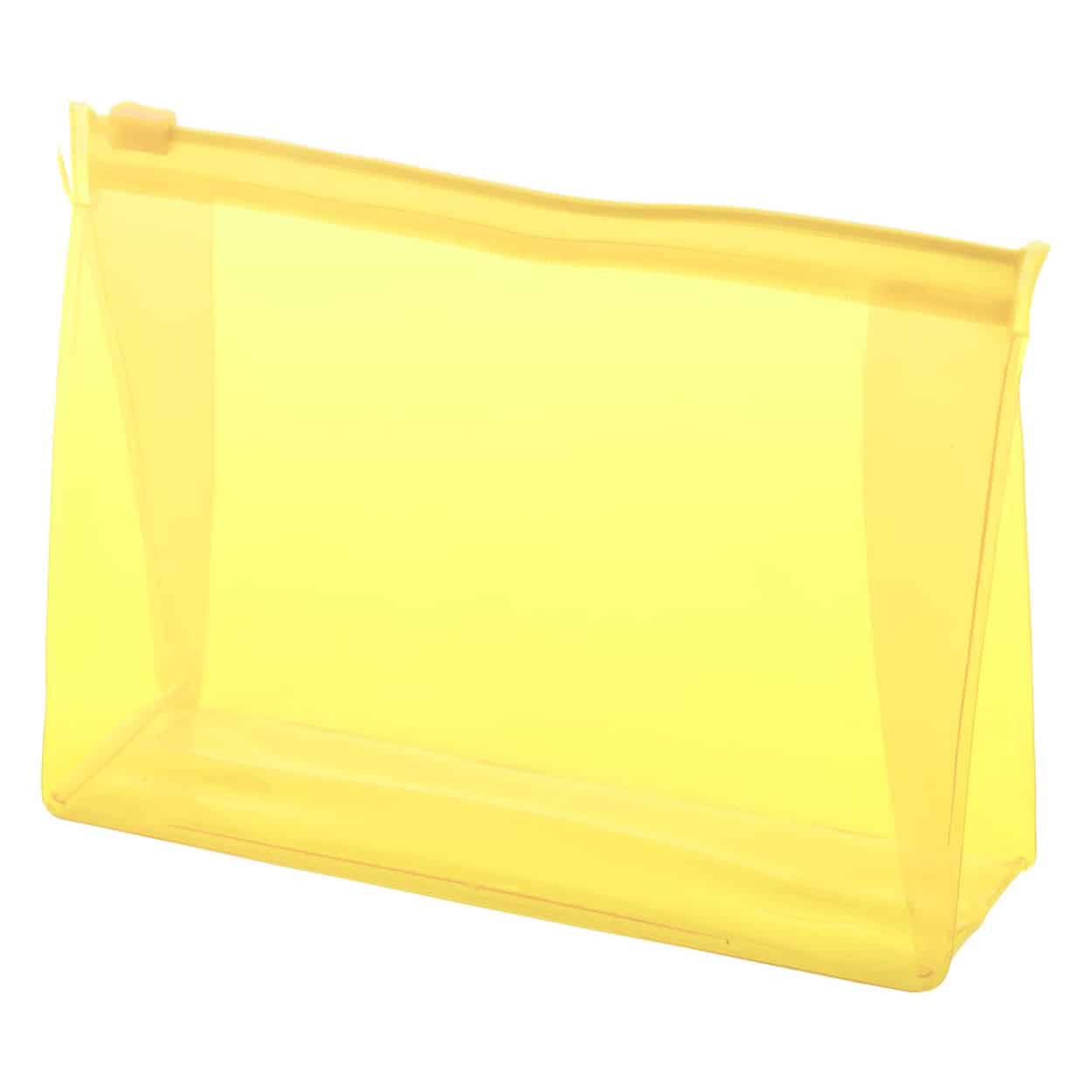 Trousse in pvc trasparente giallo con chiusura zip