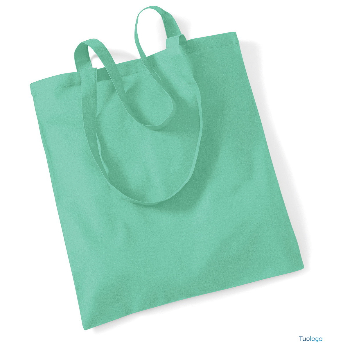 Shopper verde con manici lunghi