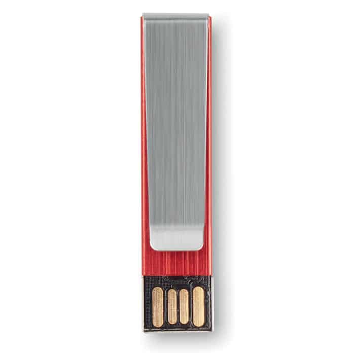 Chiavetta usb rossa in alluminio con clip