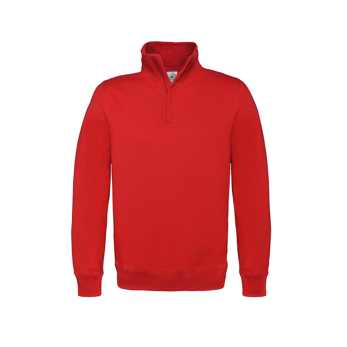 Felpa rossa con zip al collo