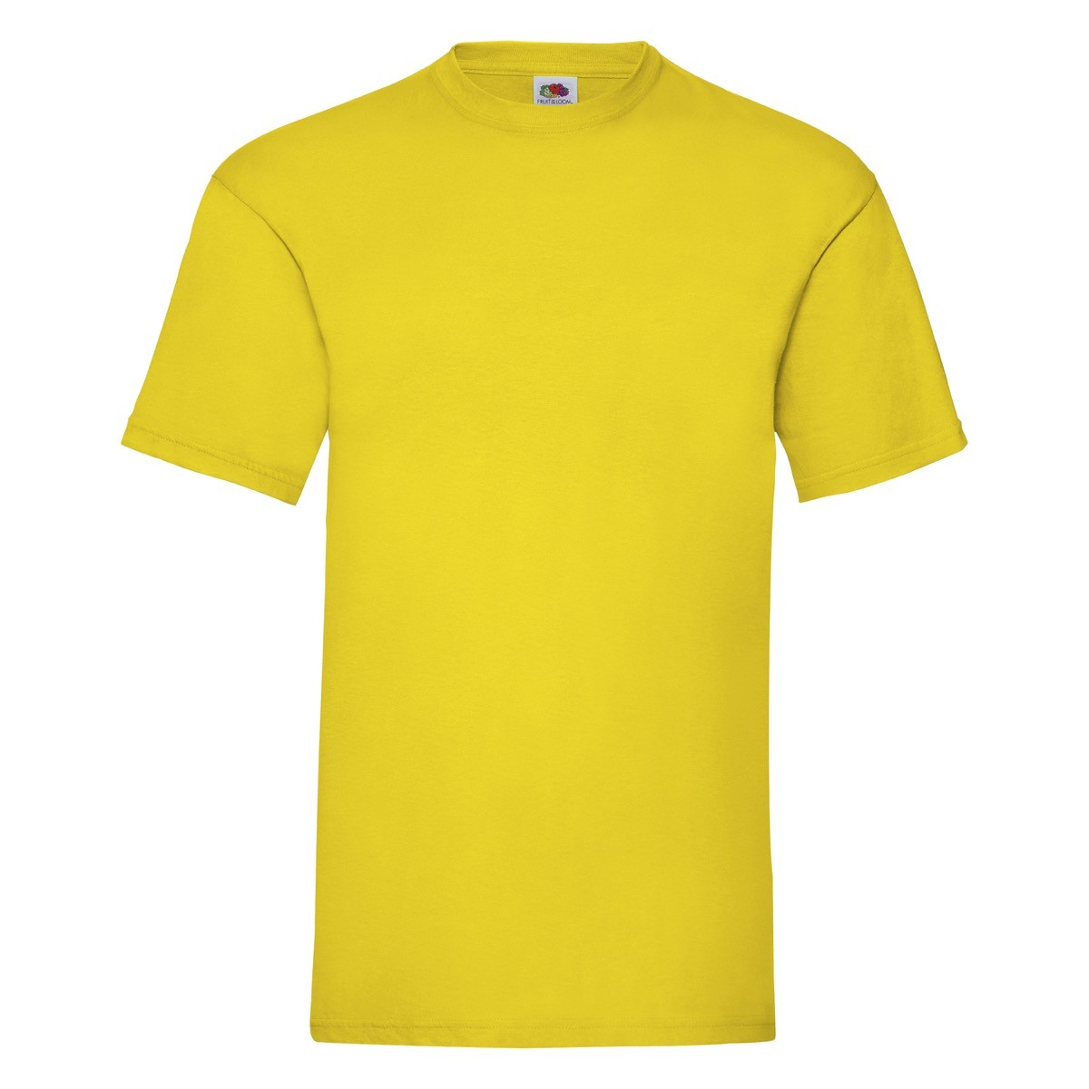 Tshirt in cotone manica corta e girocollo di colore giallo fluo