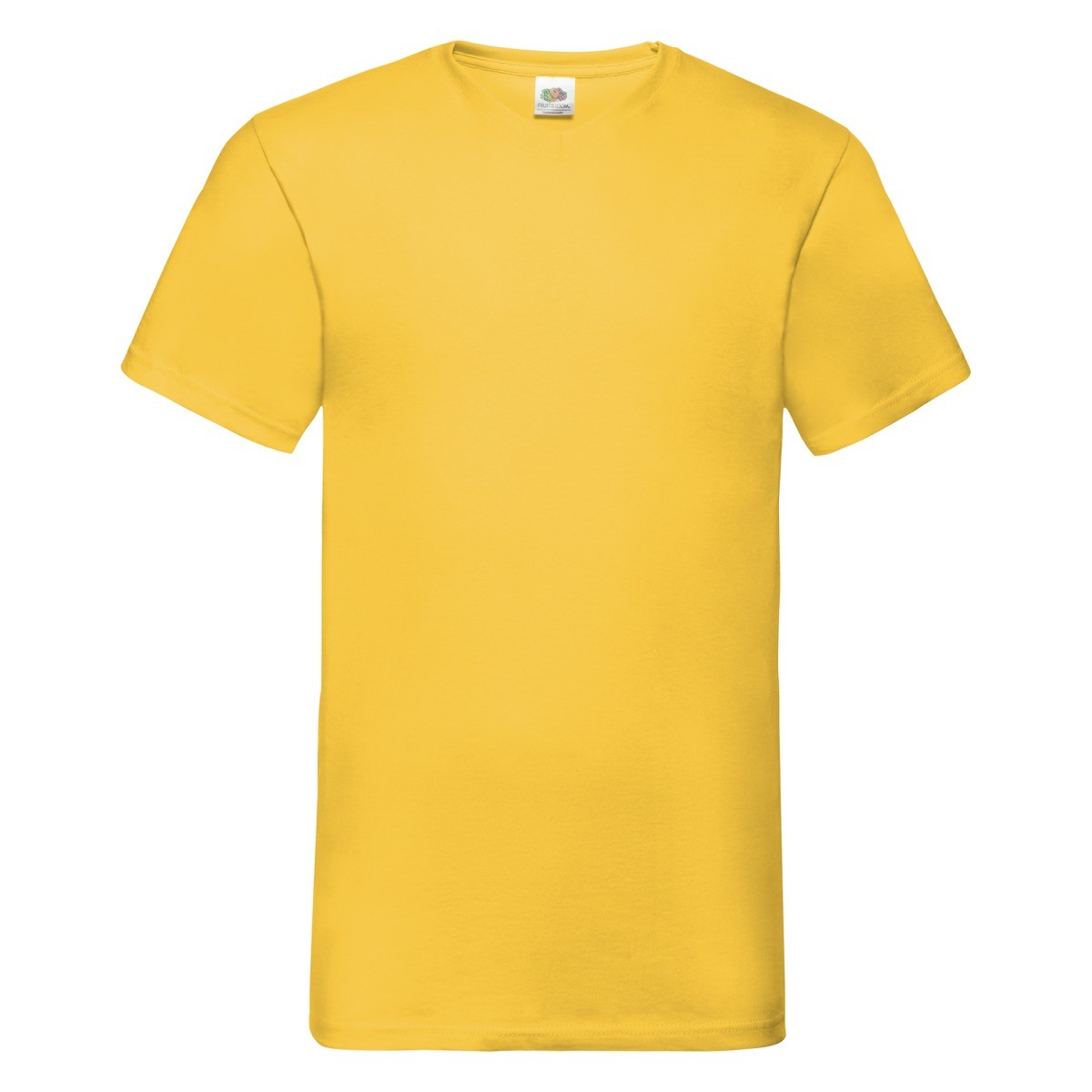 Tshirt in cotone manica corta e scollo a V alto di colore giallo