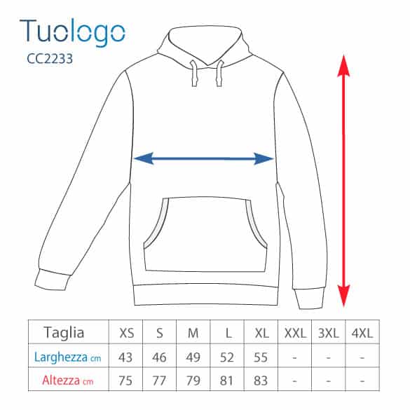 Tabella taglia altezza e larghezza