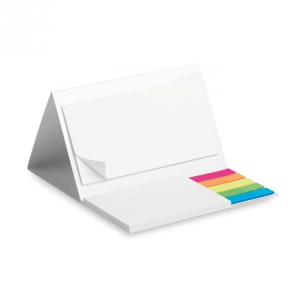 Calendario da scrivania con blocchetto fogli e segnapagina colorati