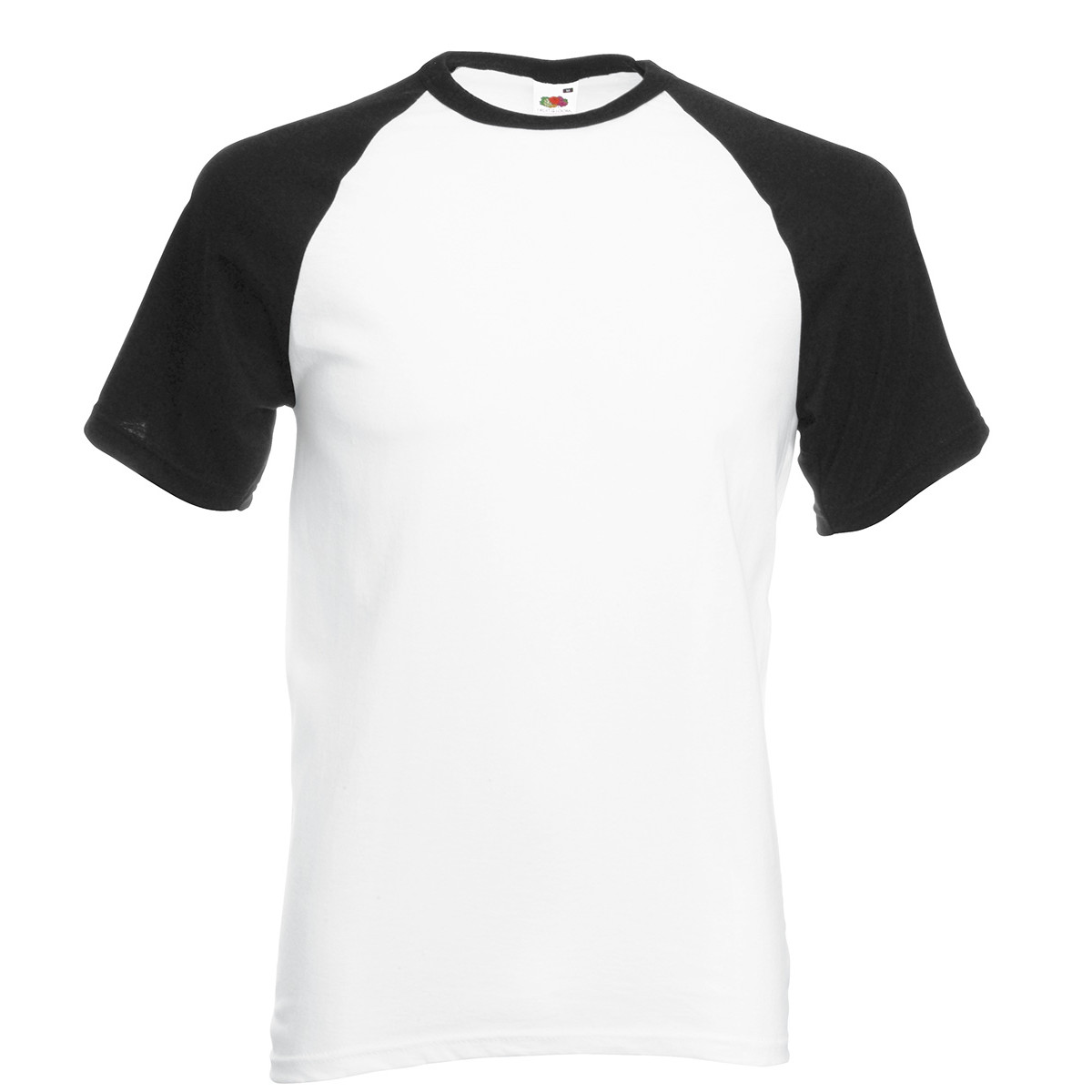 Tshirt unisex in cotone manica corta e girocollo di colore bianco con maniche nere