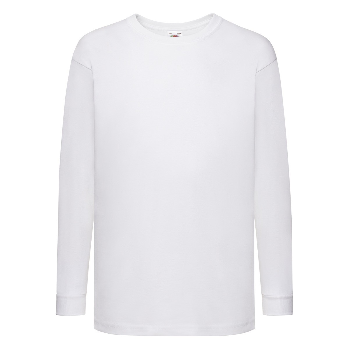Tshirt manica lunga in cotone e girocollo di colore bianco