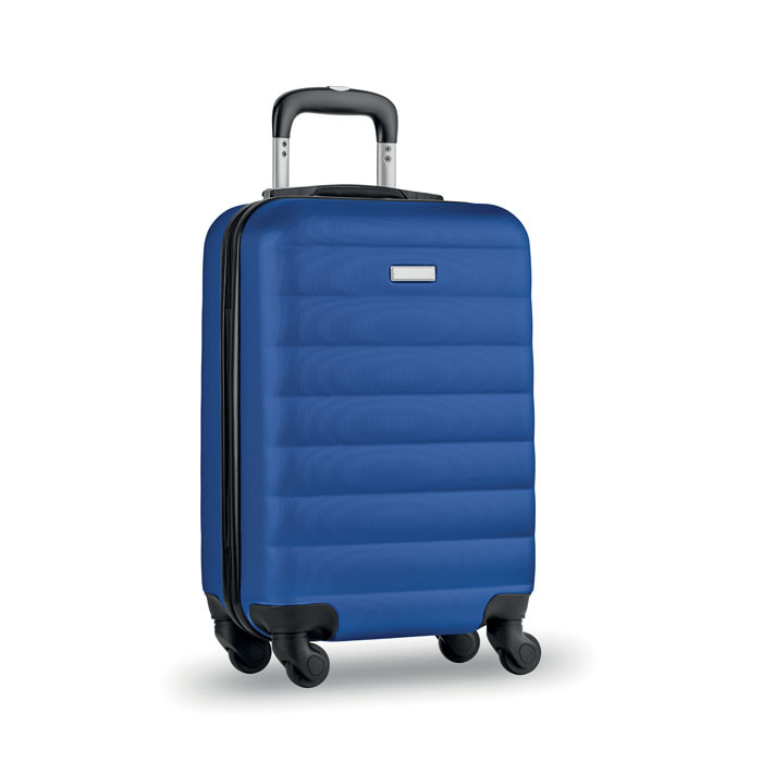 Trolley rigido blu in abs con comparto principale e lucchetto di sicurezza