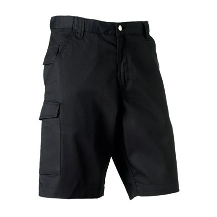 Pantaloncini unisex neri da lavoro con tasche
