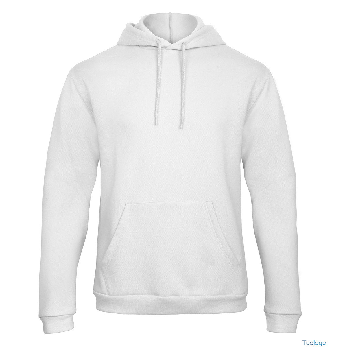Felpa bianca con cappucio e tascone