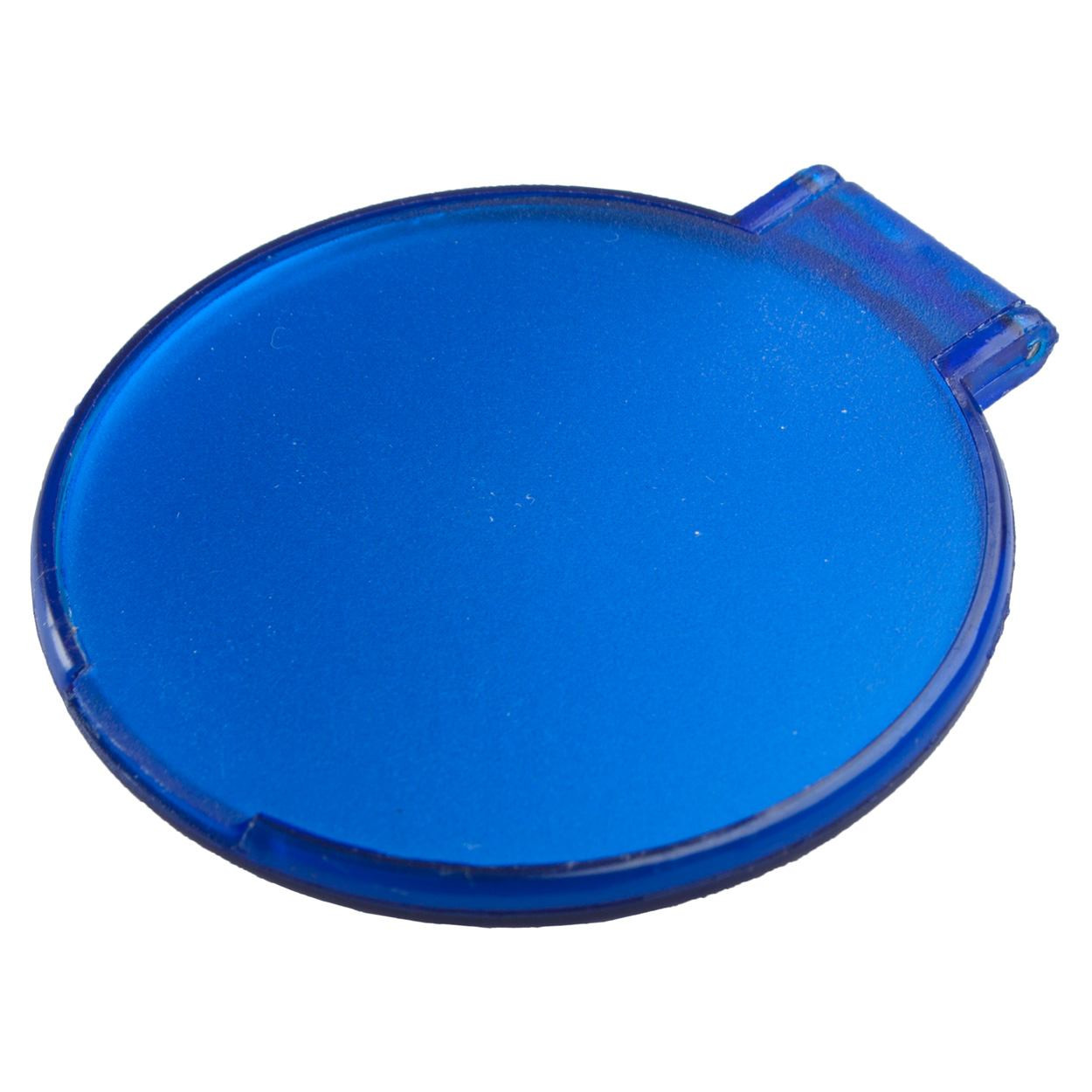 Specchietto rotondo in plastica blu
